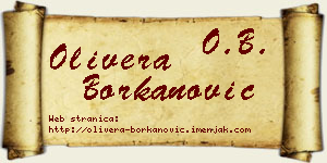 Olivera Borkanović vizit kartica